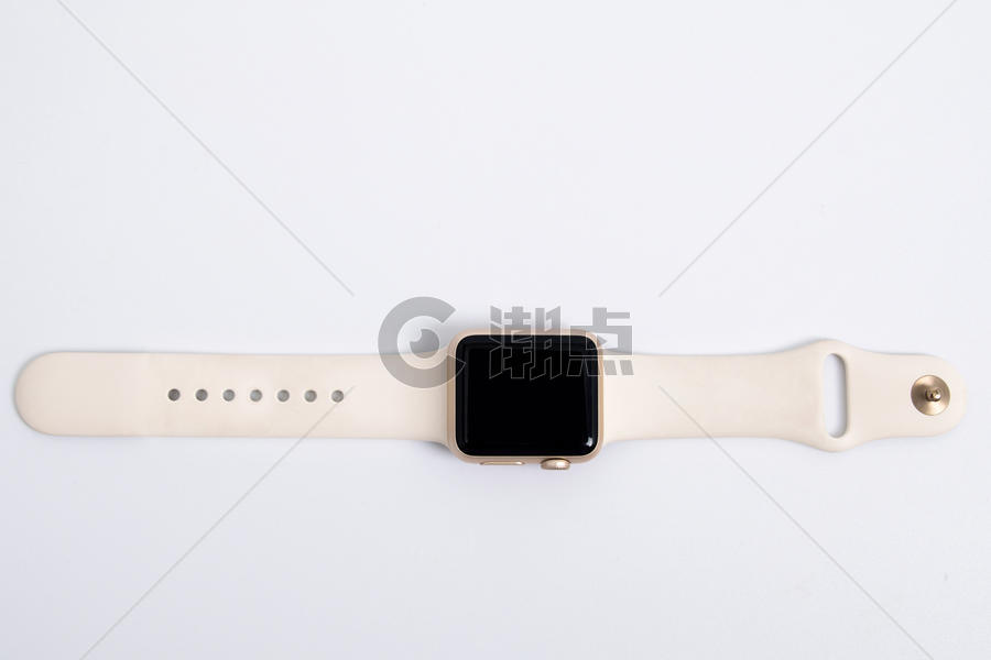白色苹果手表平铺摆拍图片素材免费下载