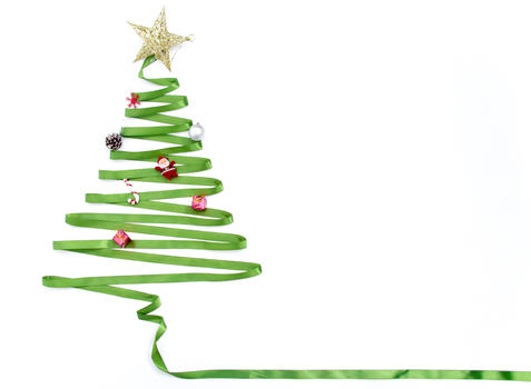 用缎带做成的圣诞树图片素材免费下载