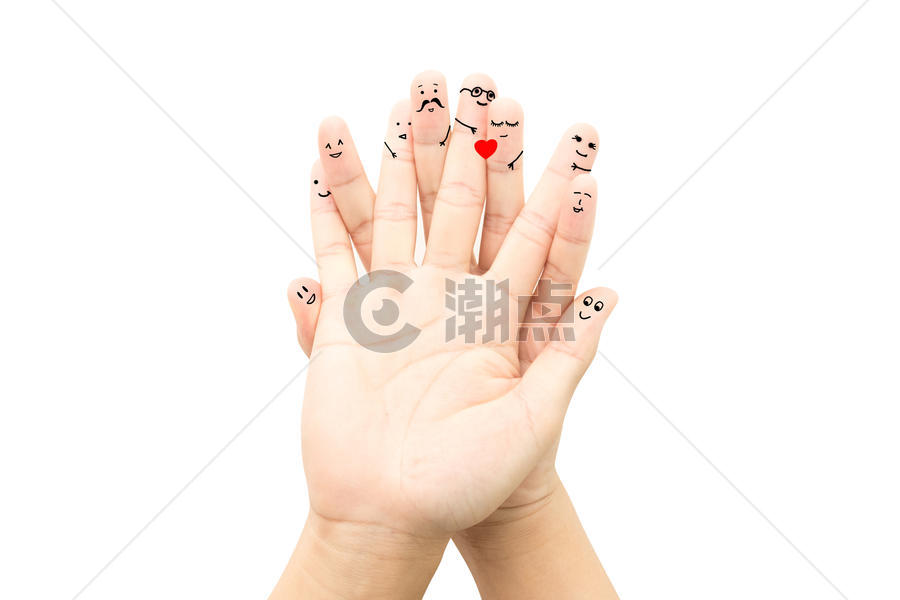 创意手指画手指表情图片素材免费下载