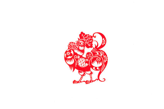 新春十二生肖中国剪纸鸡图片素材免费下载
