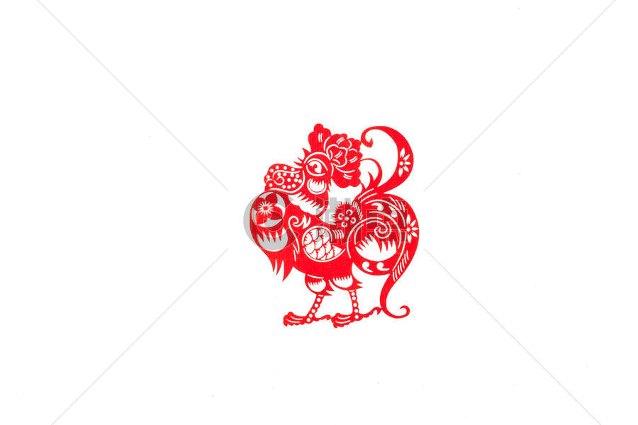 新春十二生肖中国剪纸鸡图片素材免费下载