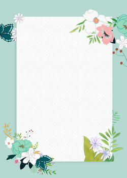 小清新手绘花朵边框背景图片素材免费下载