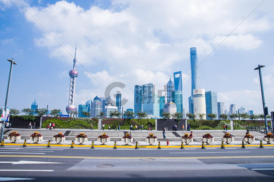 城市上海地标性建筑陆家嘴图片素材免费下载