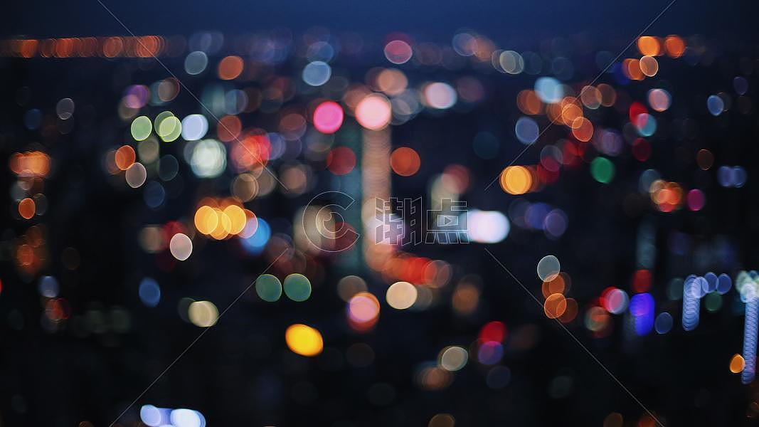 城市夜景灯光虚化背景图片素材免费下载