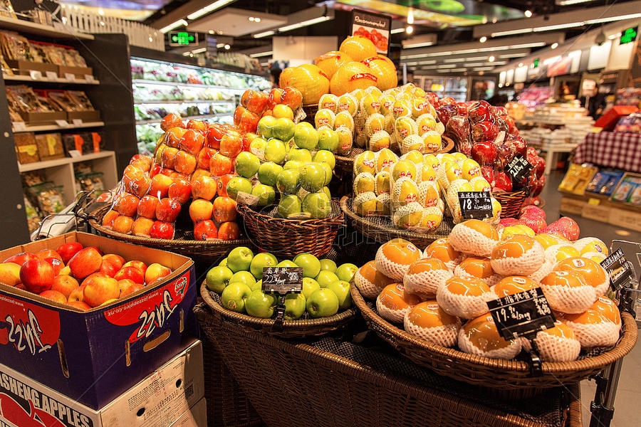 高档超市水果摊位展示图片素材免费下载