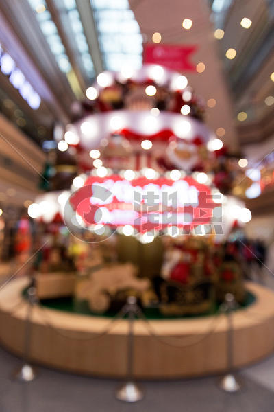 城市商场圣诞装扮虚化图片素材免费下载