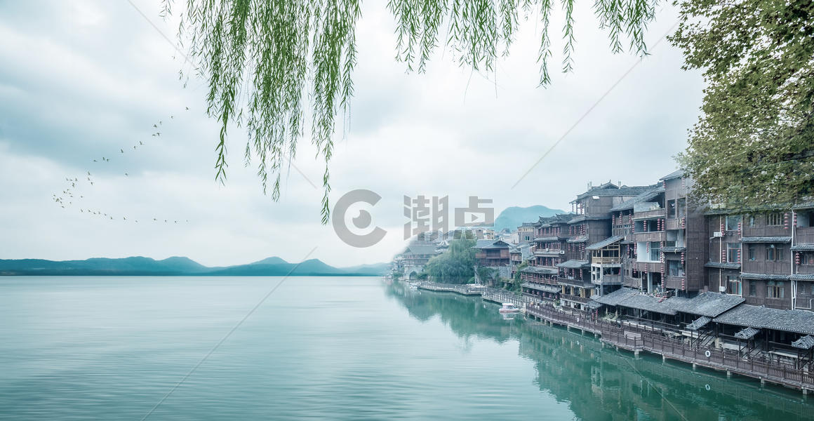 古镇中国风背景图片素材免费下载