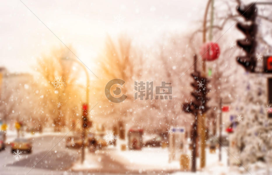 雪中街角背景图片素材免费下载