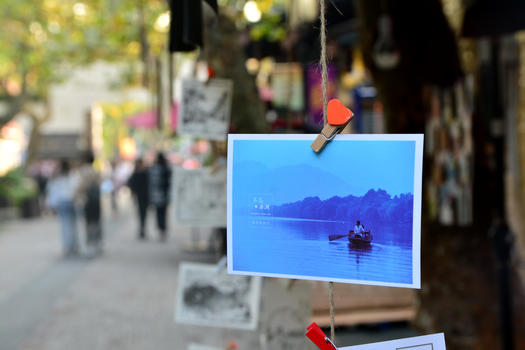 清新杭州西湖明信片图片素材免费下载