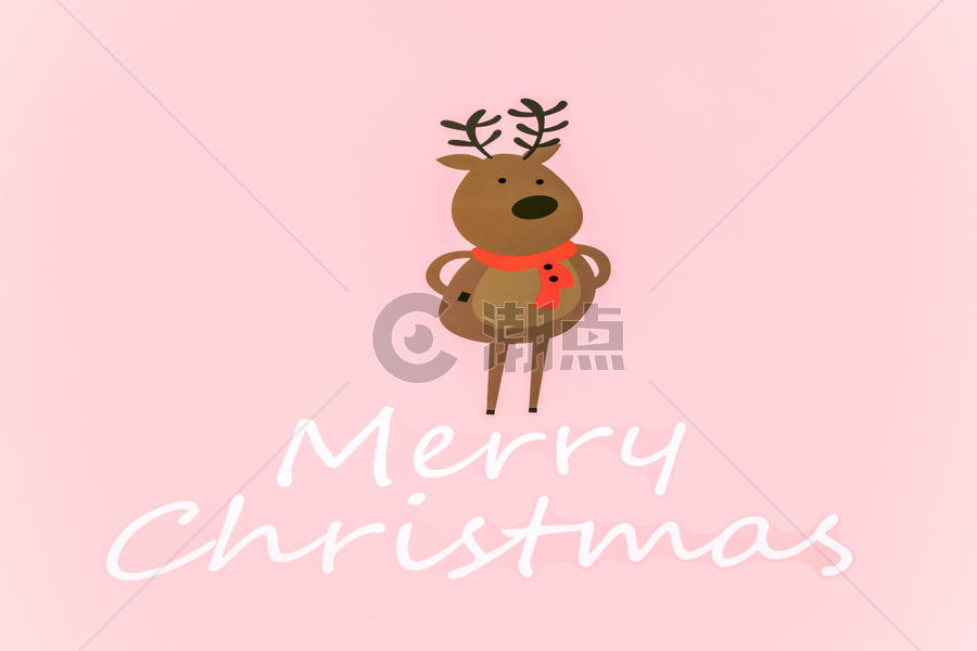 圣诞背景可爱的麋鹿图片素材免费下载