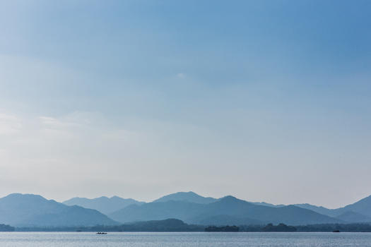 杭州西湖水墨般山水风景图片素材免费下载