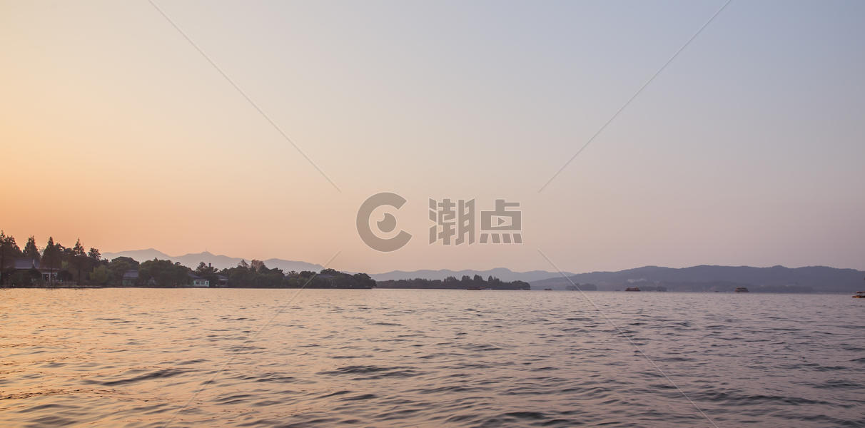 杭州西湖黄昏安静湖面图片素材免费下载