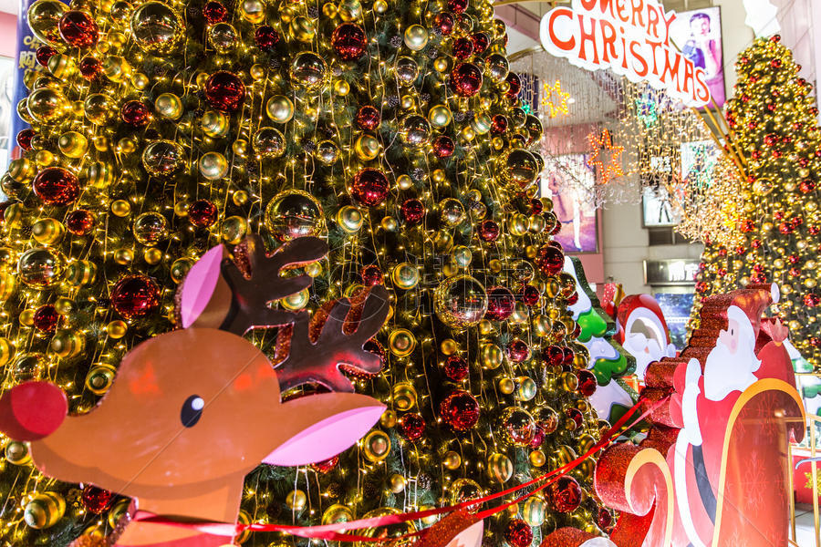 商场圣诞老人装扮特写图片素材免费下载