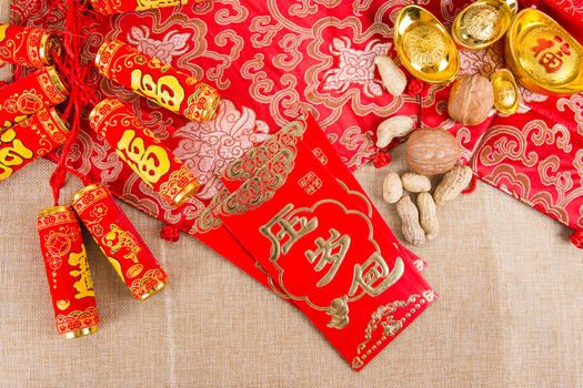 喜庆氛围春节压岁红包图片素材免费下载