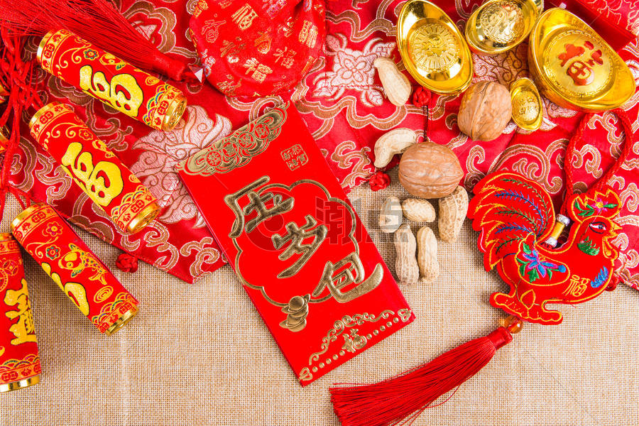 喜庆氛围春节鸡年红包图片素材免费下载