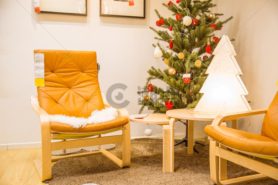 圣诞节家居椅子文艺装扮图片素材免费下载