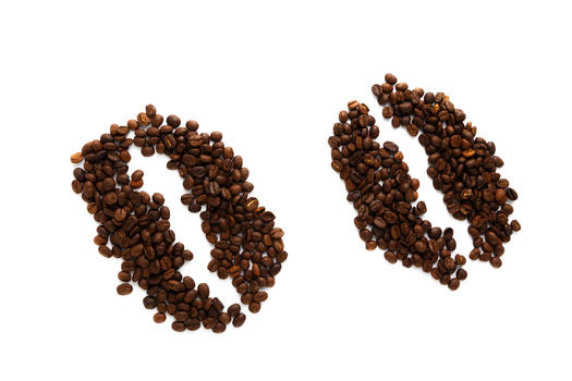 摆成咖啡豆图案的咖啡豆图片素材免费下载