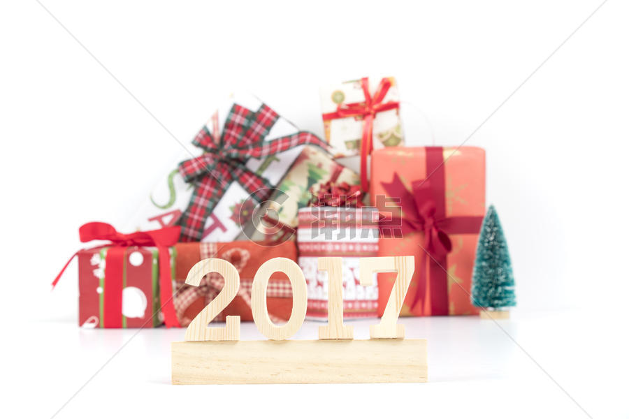 2017搭配圣诞礼盒背景图片素材免费下载