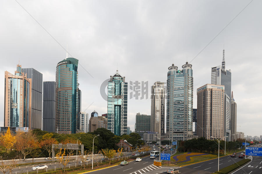 上海城市高楼建筑结构外立面图片素材免费下载