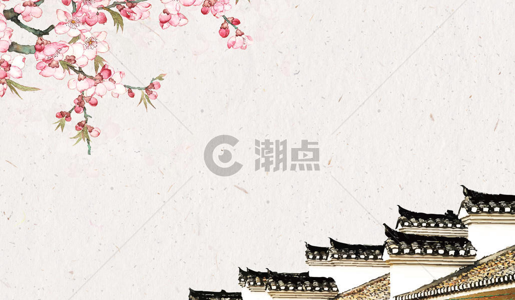 中国风纸灯笼和屋檐图片素材免费下载