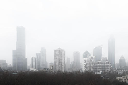 雾霾中的城市图片素材免费下载