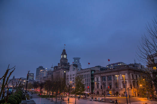 上海代表钟楼海关大楼夜景图片素材免费下载