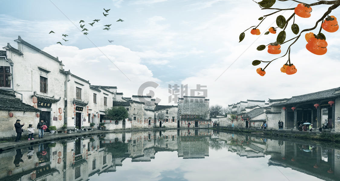 中国风山水小镇图片素材免费下载