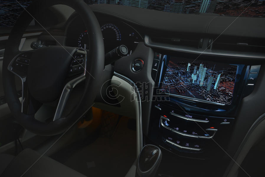 未来城市汽车3D导航图片素材免费下载
