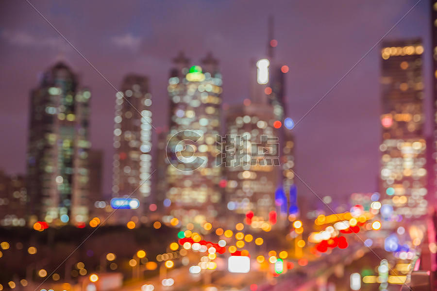 大气夜晚城市灯光虚化图片素材免费下载
