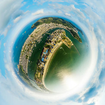 360度航拍全景小行星图片素材免费下载