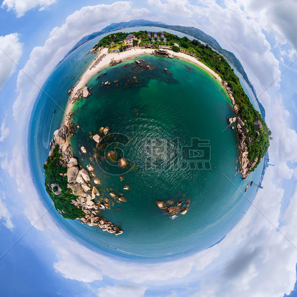 360度航拍全景小行星图片素材免费下载