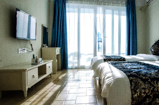商务旅行酒店房间卧室平面设计图片素材免费下载