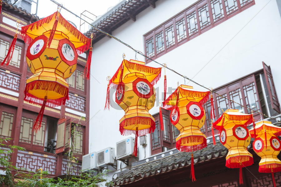 上海豫园民俗灯笼喜庆过年图片素材免费下载