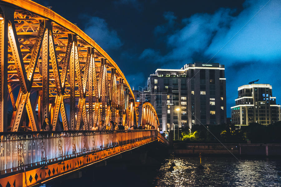 上海外白渡桥夜景图片素材免费下载