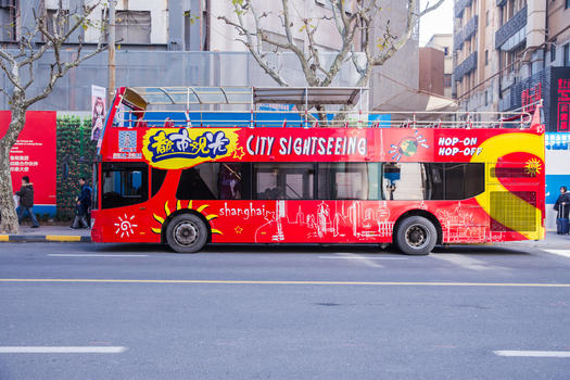 上海观光巴士图片素材免费下载