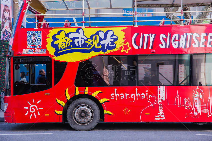 上海观光巴士1路图片素材免费下载