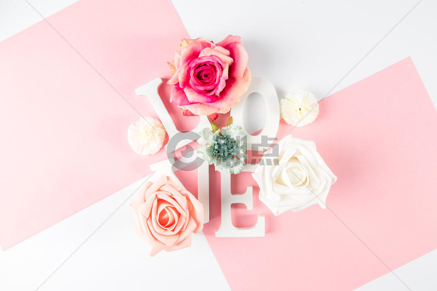 情人节粉色浪漫玫瑰花背景图片素材免费下载