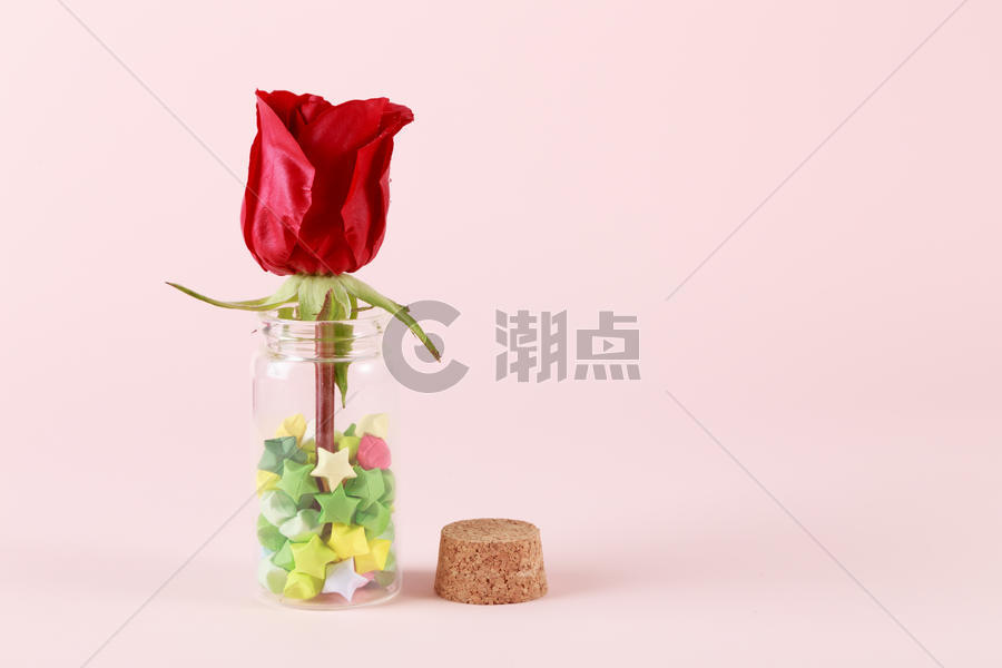 创意瓶子里的红玫瑰图片素材免费下载