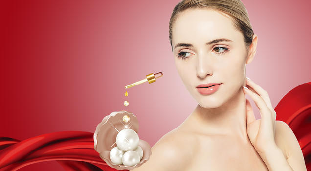 珍珠美白护肤海报背景图片素材免费下载