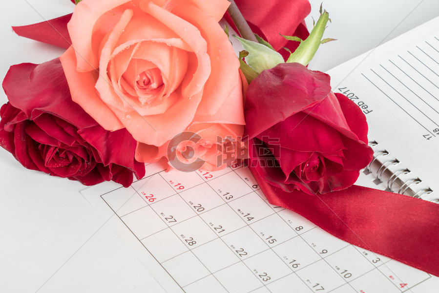 情人节玫瑰日历图片素材免费下载