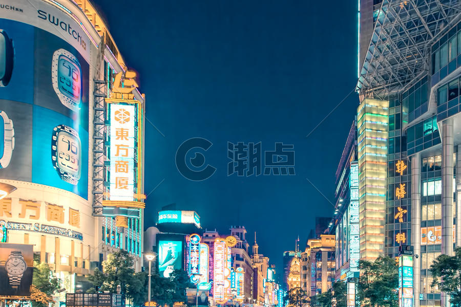 南京路步行街夜景图片素材免费下载
