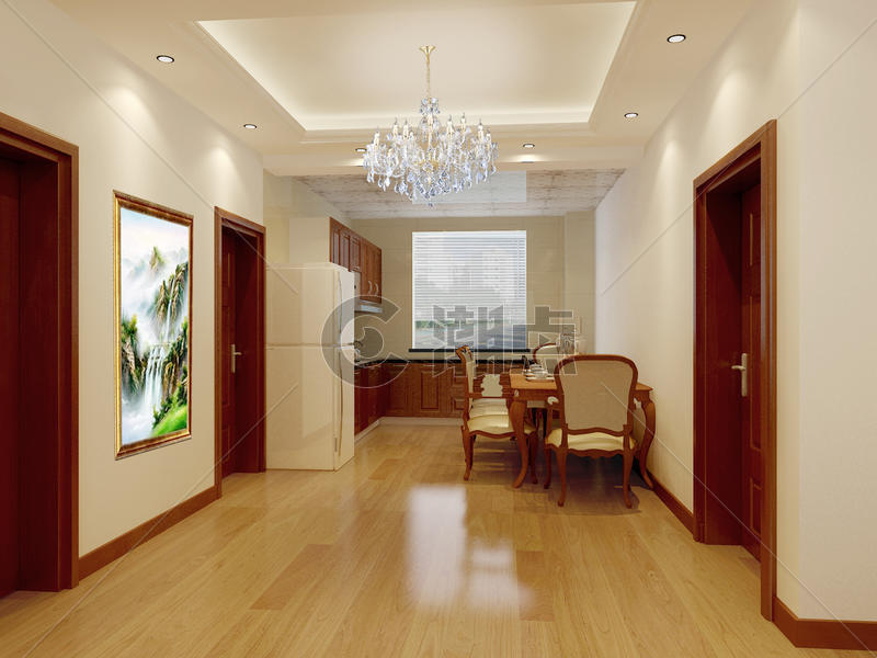 新中式家装风格效果图图片素材免费下载