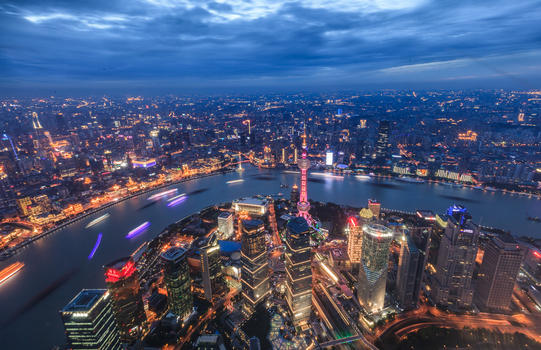 上海陆家嘴金融外滩夜景图片素材免费下载