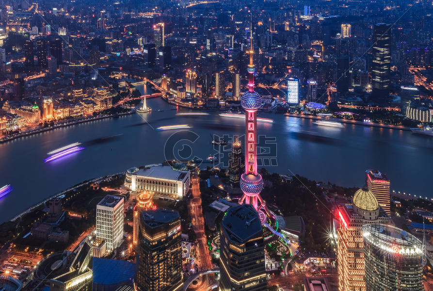 上海陆家嘴金融外滩夜景图片素材免费下载