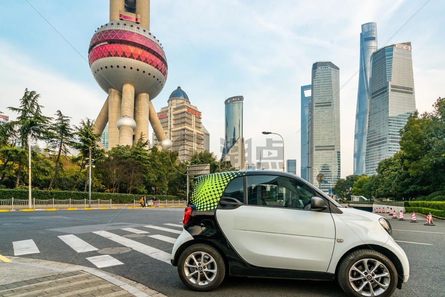 上海外滩共享汽车图片素材免费下载