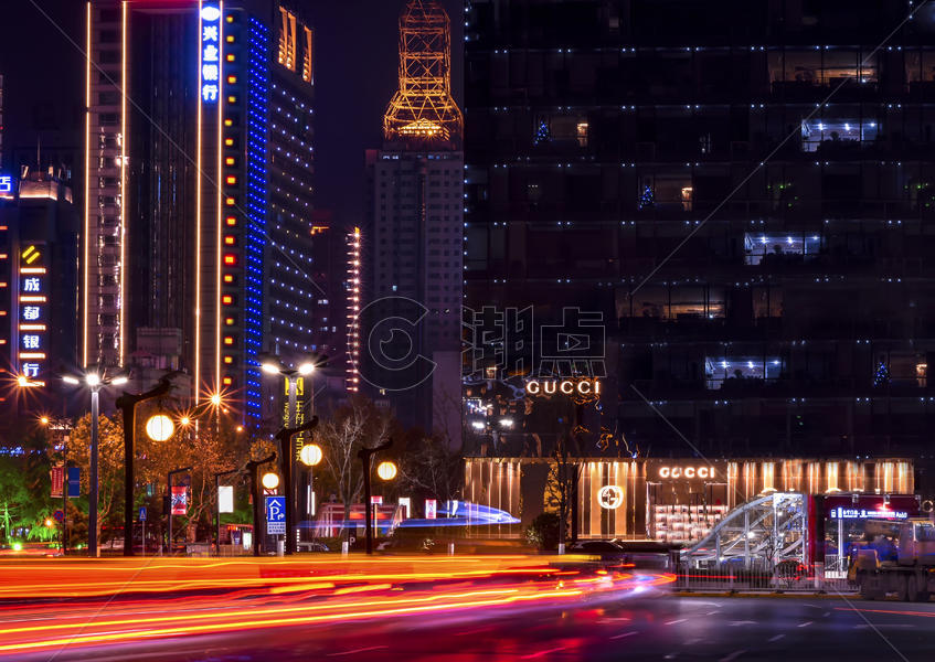 繁华的西安永宁门商圈夜景图片素材免费下载