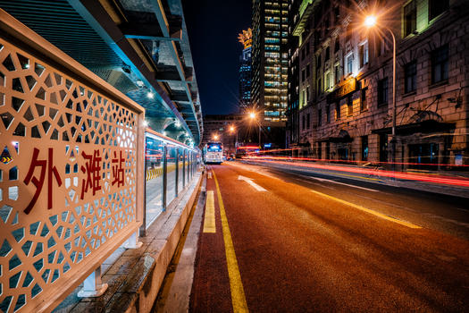 上海中速交通夜景图片素材免费下载