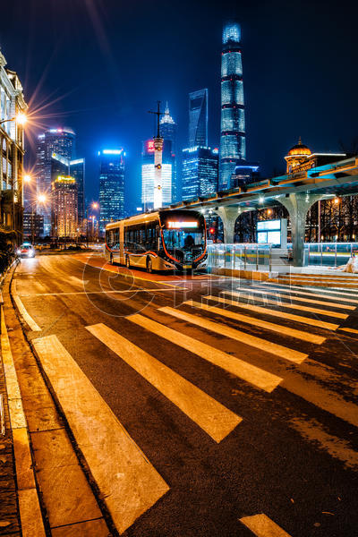 上海中速交通夜景图片素材免费下载