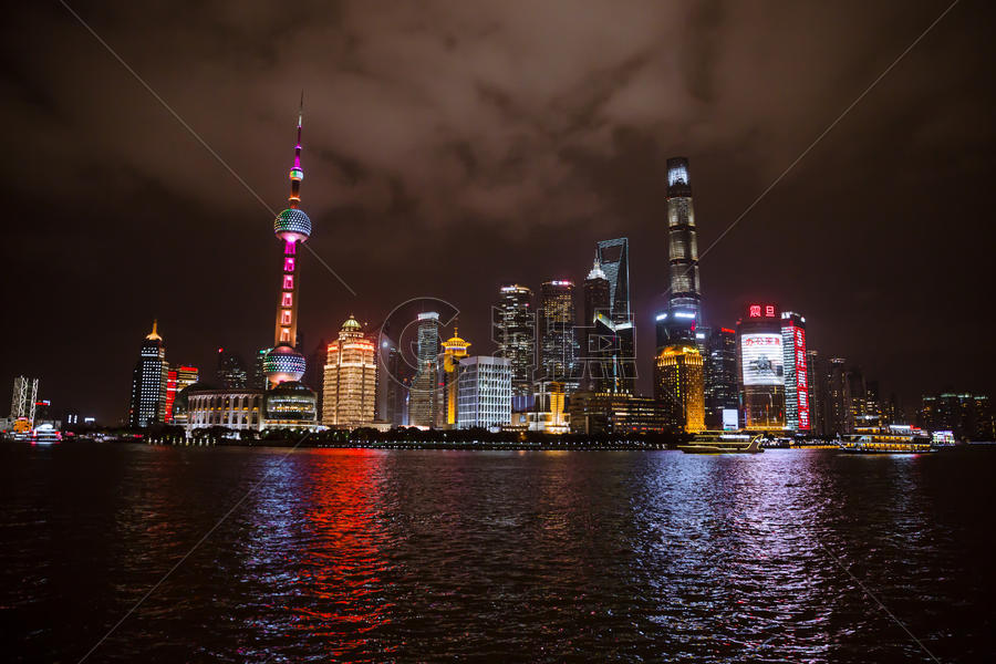 上海城市地标建筑夜景图片素材免费下载