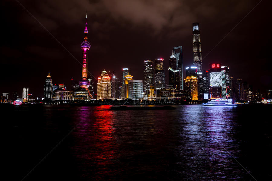 上海城市地标建筑夜景图片素材免费下载